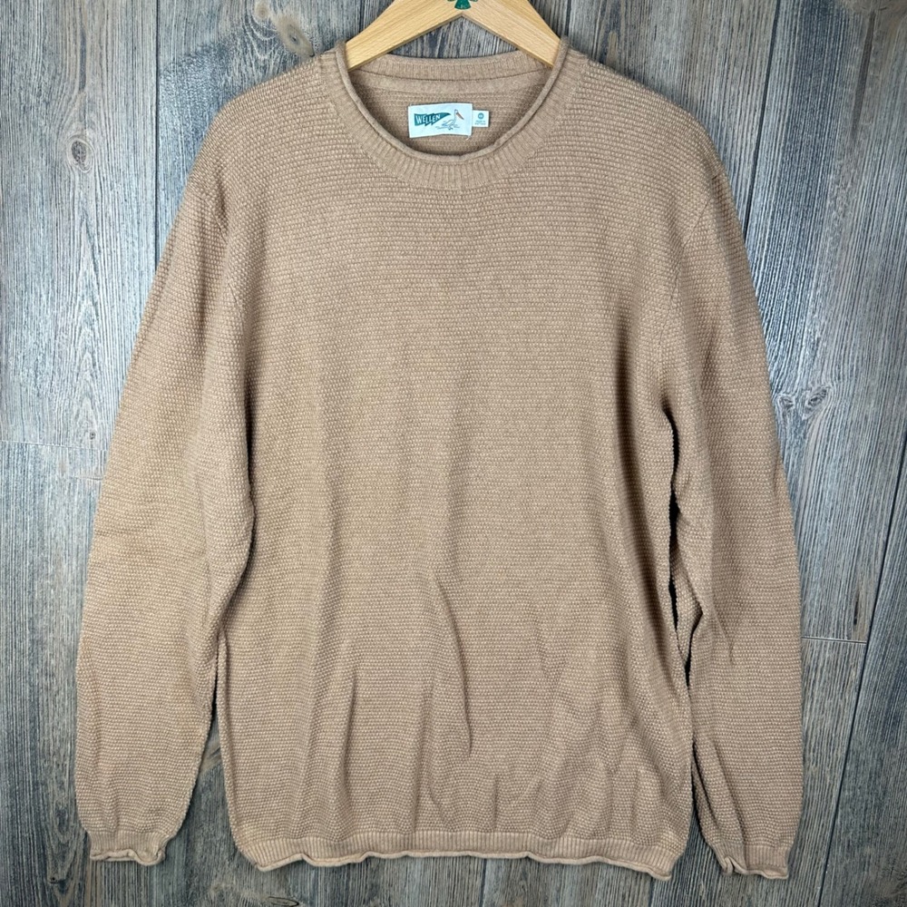 Wellen Fisherman Sweater Mens XXL Tan Organic Cotton Cashmere Huckberry